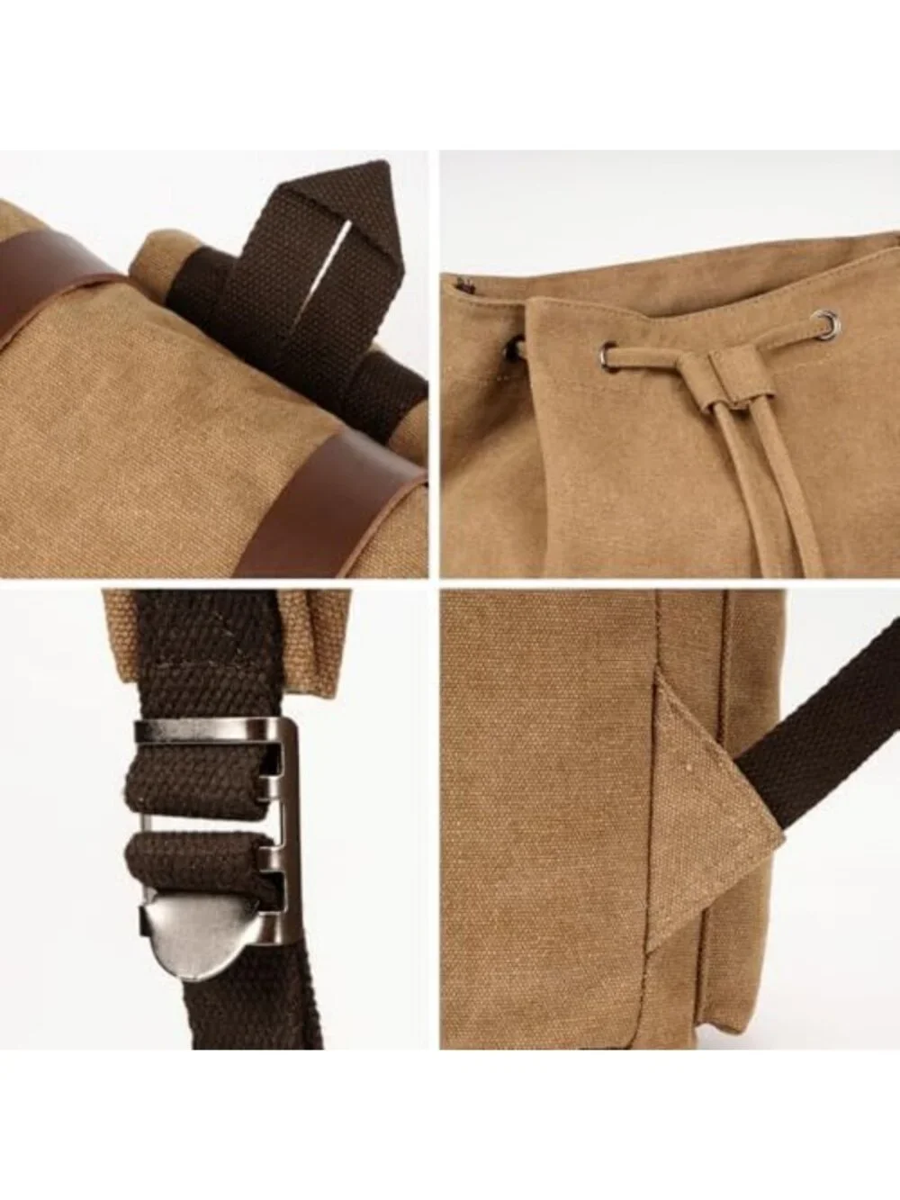 Vintage Canvas Laptop Backpack, Travel Rucksack for Men & Women, Fits 15.6
